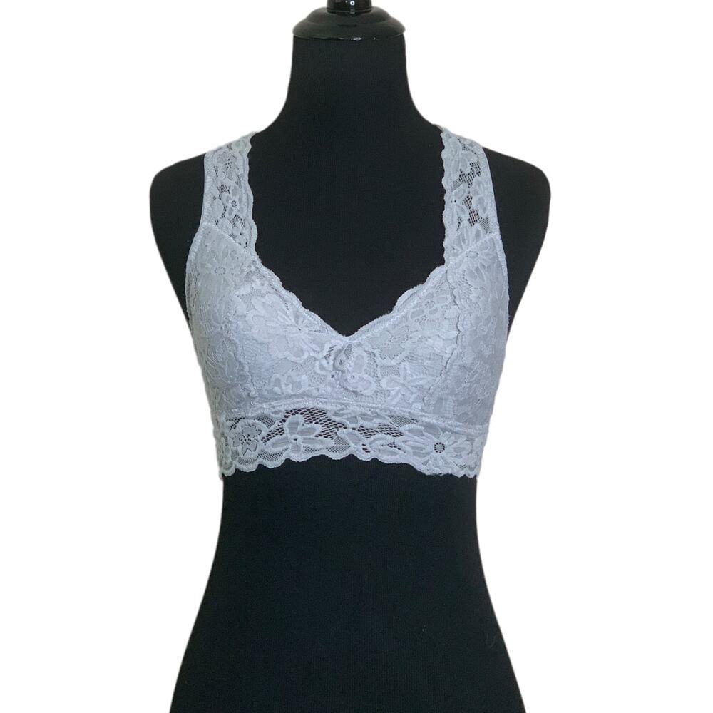 Gray back crossed laced bralette size small